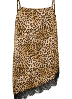Trägertop mit Spitze und asymmetrischem Saum