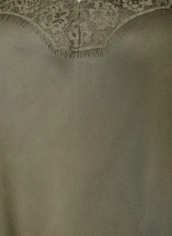 Trägertop mit Spitze und asymmetrischem Saum