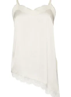 Trägertop mit Spitze und asymmetrischem Saum