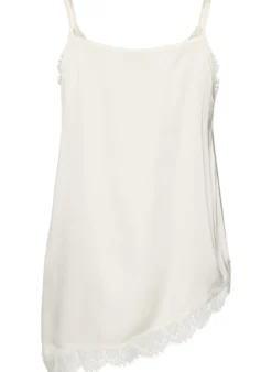 Trägertop mit Spitze und asymmetrischem Saum