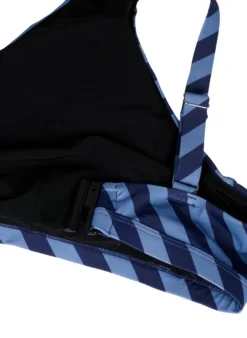 Triangel-Bikinioberteil mit Streifen und Wickeldetail