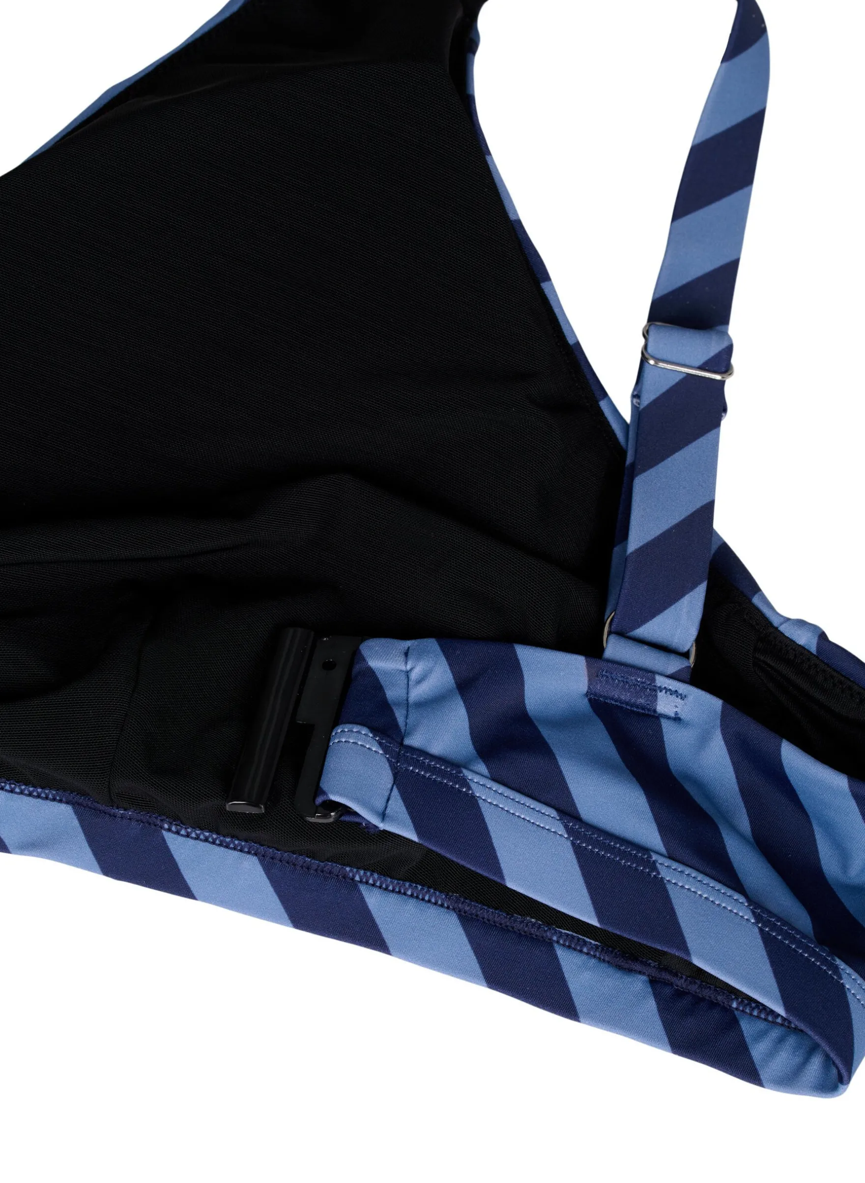 Triangel-Bikinioberteil mit Streifen und Wickeldetail