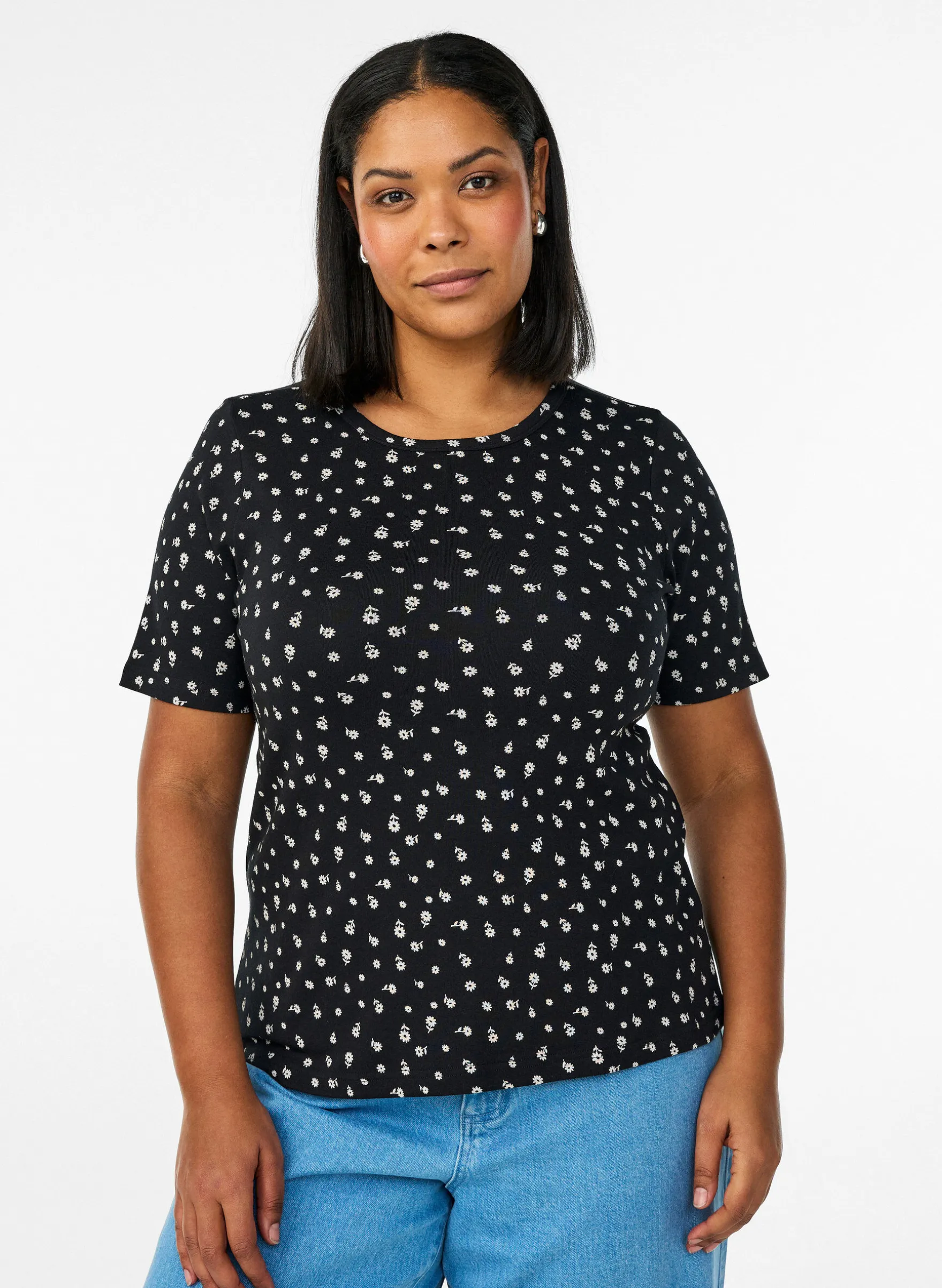 T-Shirt aus Baumwolle mit Allover-Druck