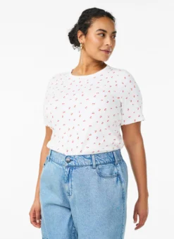T-Shirt aus Baumwolle mit Allover-Druck