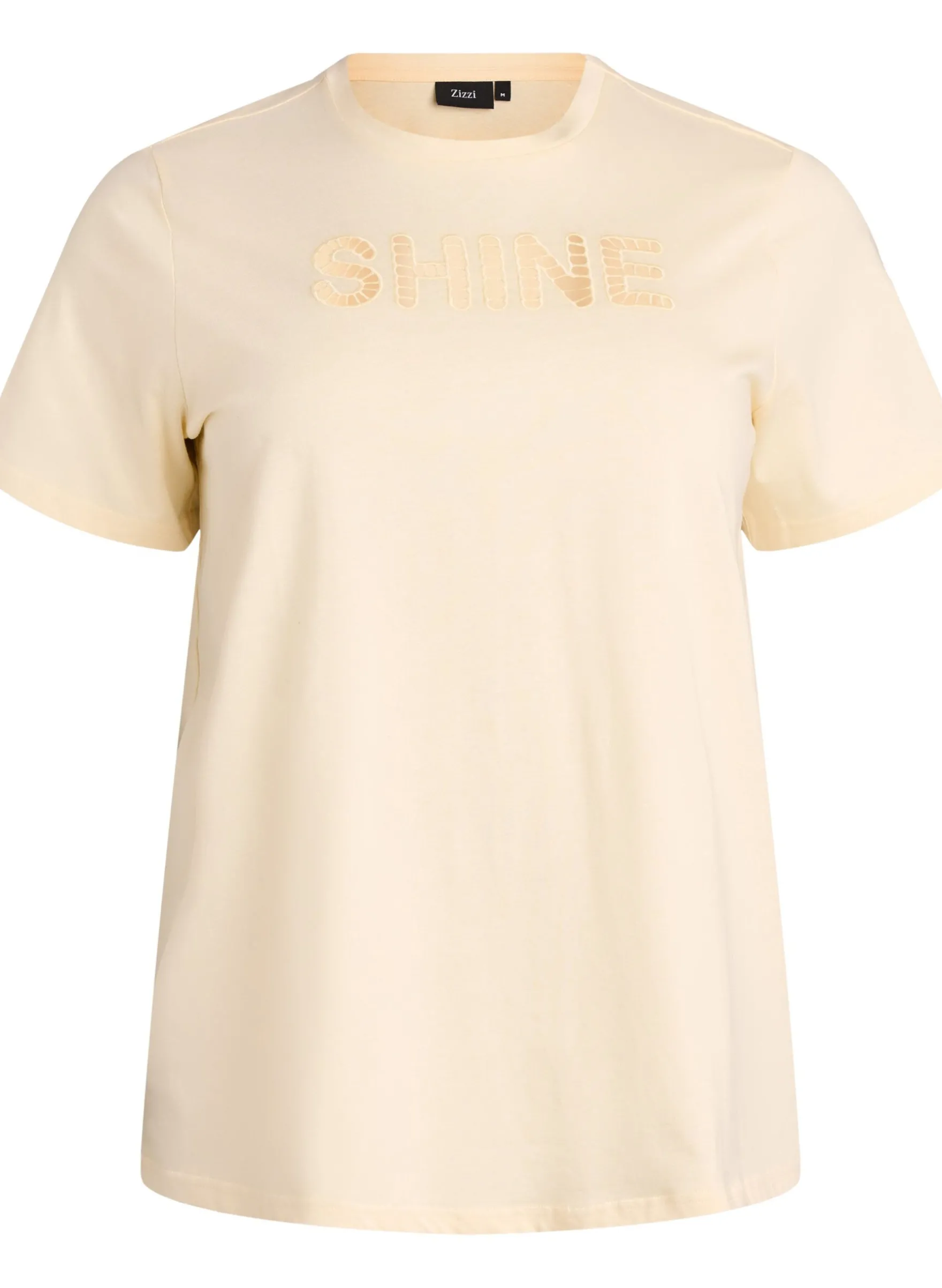 T-Shirt aus Baumwolle mit aufgesticktem Text
