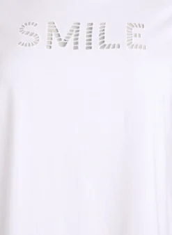 T-Shirt aus Baumwolle mit aufgesticktem Text
