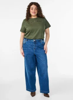 T-Shirt aus Baumwolle mit dekorativem Frontdetail