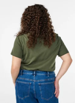 T-Shirt aus Baumwolle mit dekorativem Frontdetail