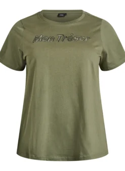 T-Shirt aus Baumwolle mit dekorativem Frontdetail