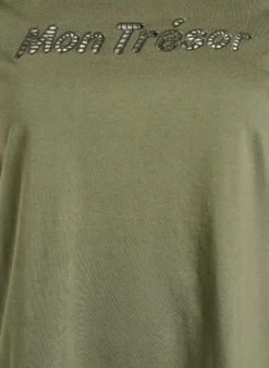 T-Shirt aus Baumwolle mit dekorativem Frontdetail