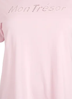 T-Shirt aus Baumwolle mit dekorativem Frontdetail