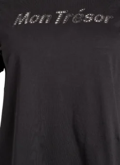 T-Shirt aus Baumwolle mit dekorativem Frontdetail