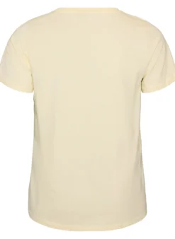 T-Shirt aus Baumwolle mit Frontprint und V-Ausschnitt
