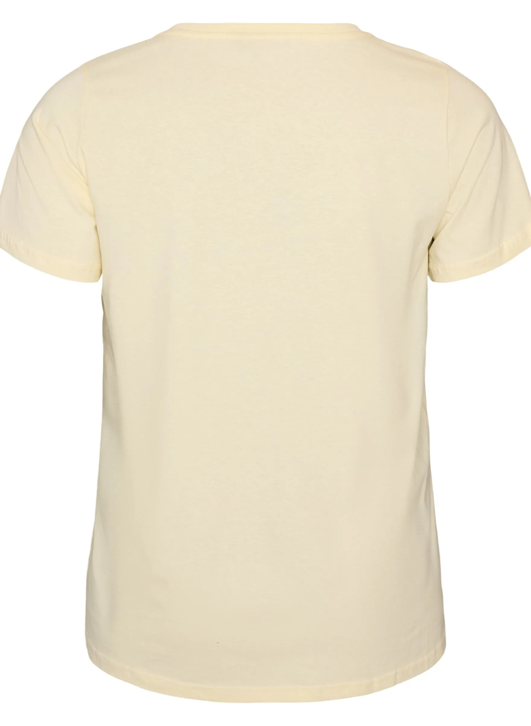 T-Shirt aus Baumwolle mit Frontprint und V-Ausschnitt