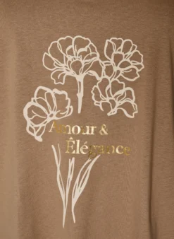 T-Shirt aus Baumwolle mit Frontprint und V-Ausschnitt