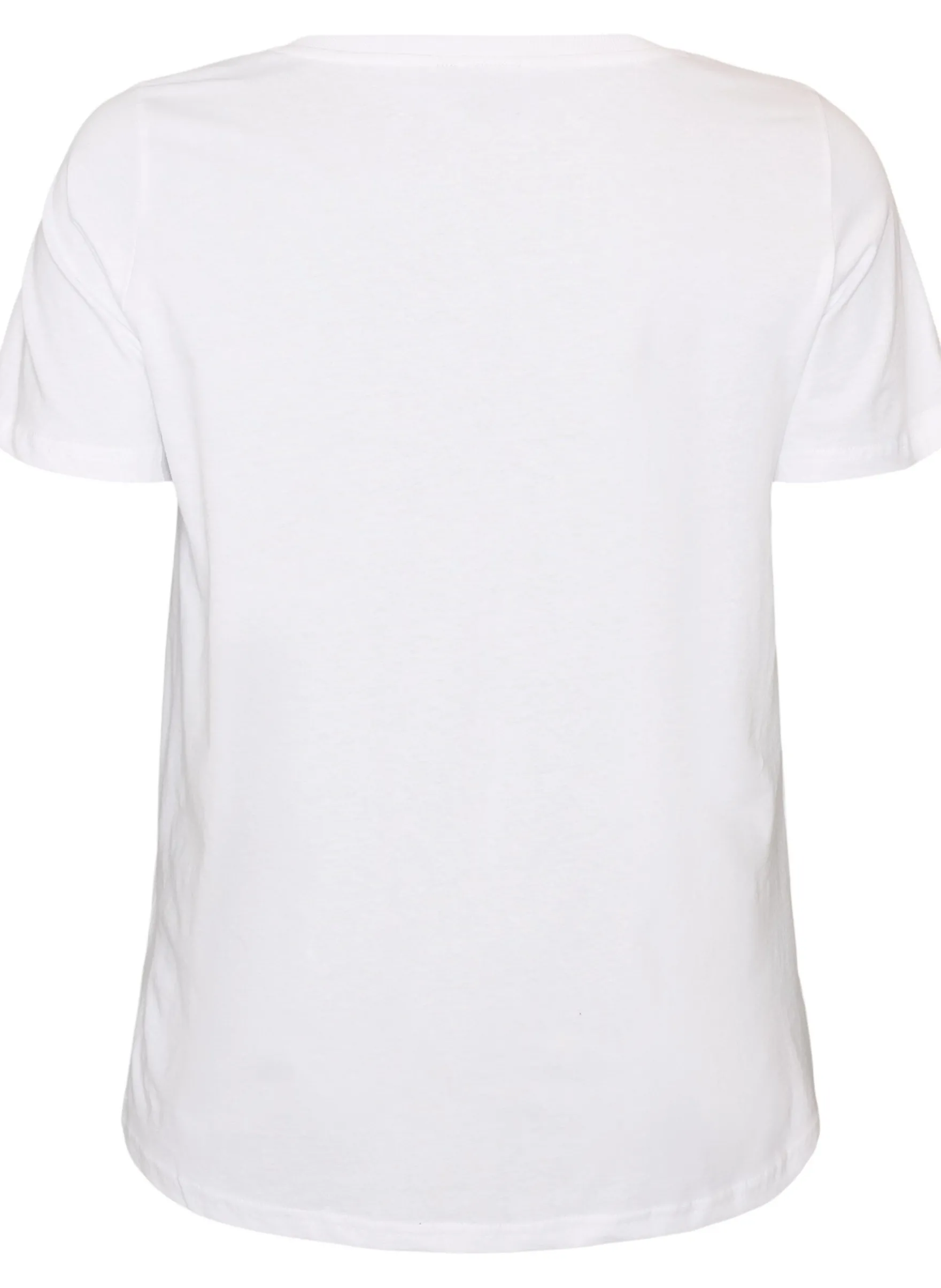 T-Shirt aus Baumwolle mit Frontprint und V-Ausschnitt