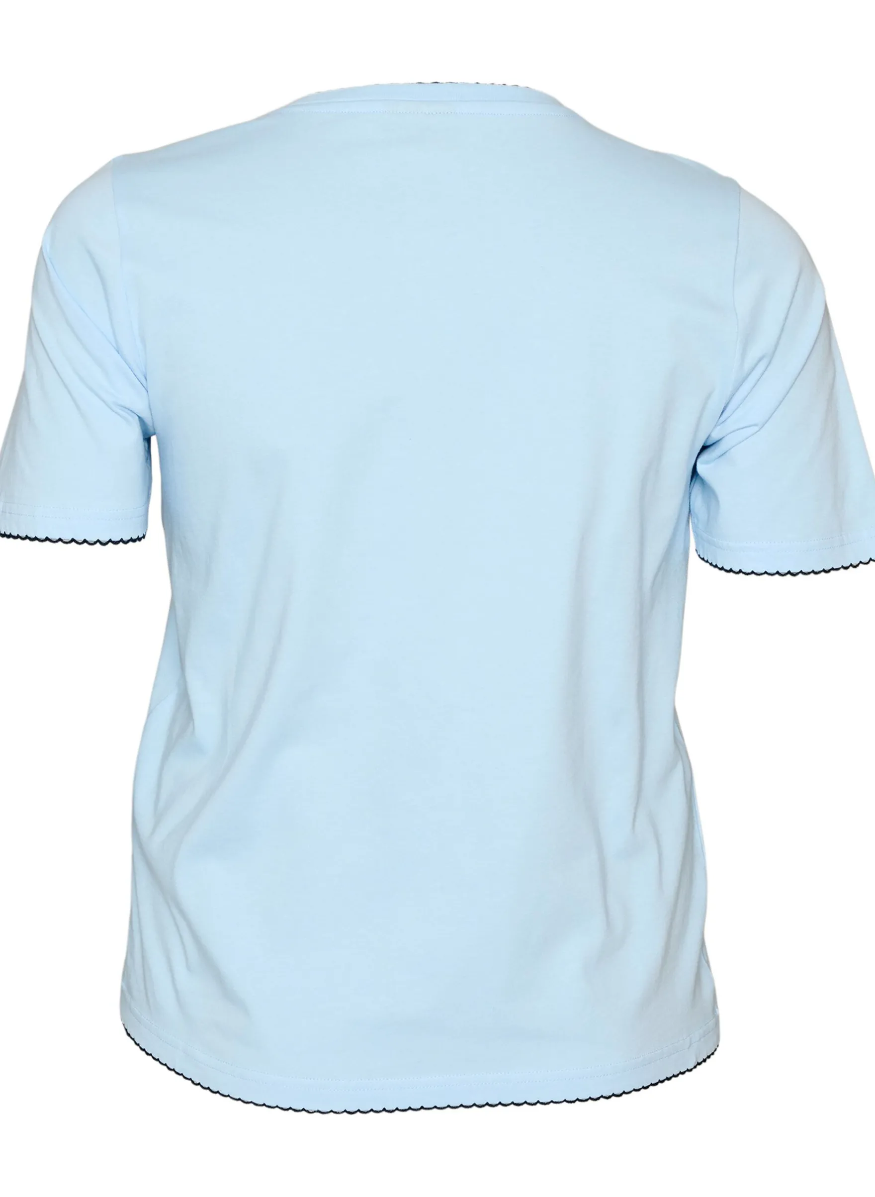 T-Shirt aus Baumwolle mit gewellten Kontrastkanten