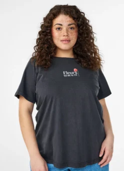 T-Shirt aus Baumwolle mit Print auf Vorder- und Rückseite
