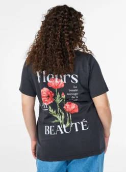 T-Shirt aus Baumwolle mit Print auf Vorder- und Rückseite