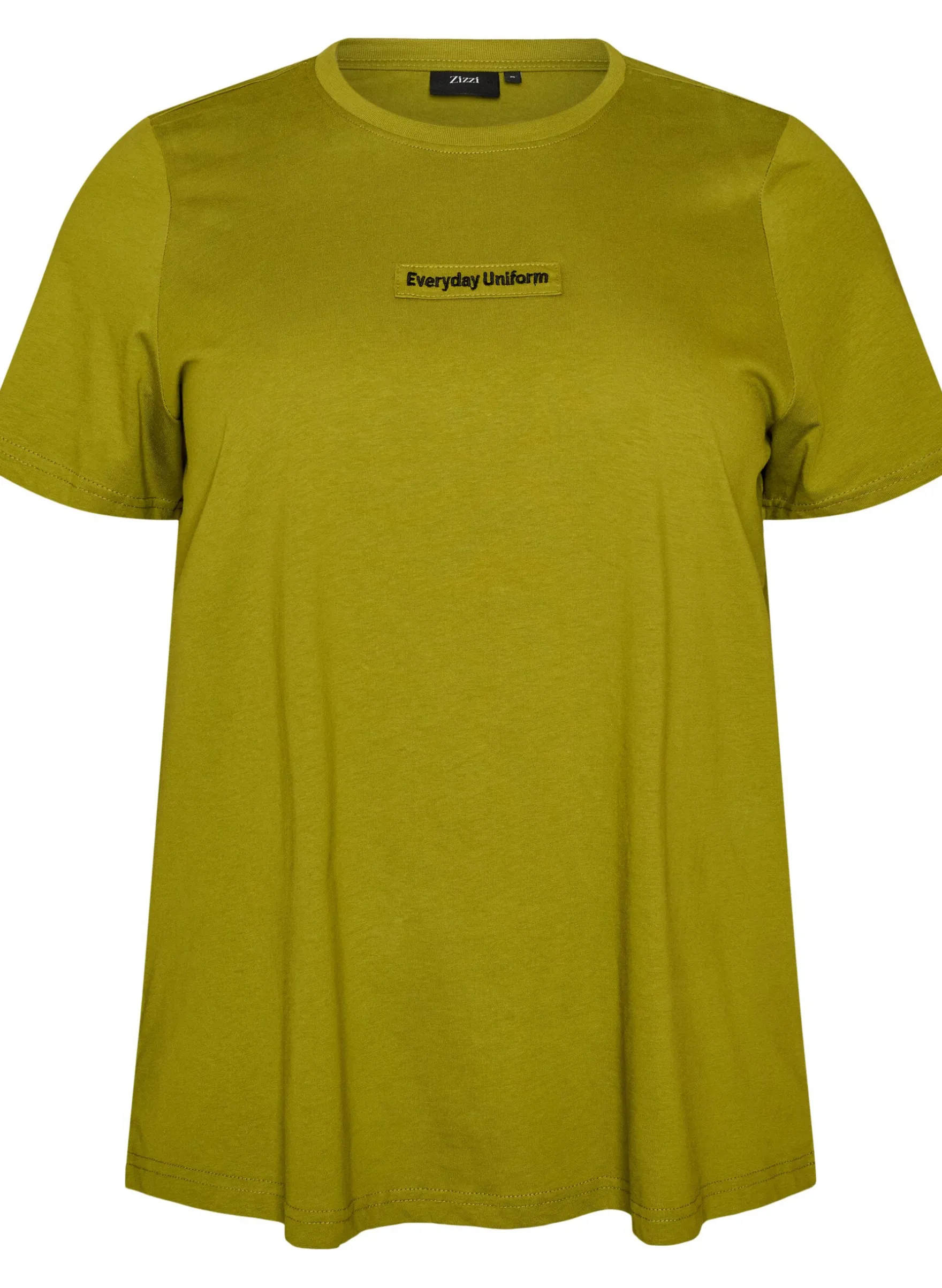 T-Shirt aus Baumwolle mit Text-Badge