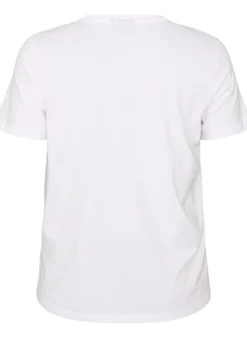 T-Shirt aus Baumwolle mit Text-Badge