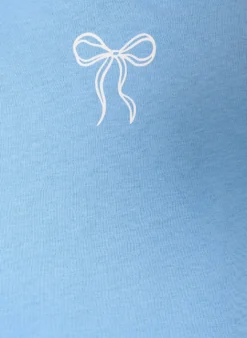 T-Shirt aus Baumwolle mit V-Ausschnitt und Frontprint