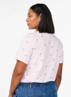T-Shirt aus Bio-Baumwolle mit aufgestickten Motiven