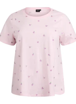T-Shirt aus Bio-Baumwolle mit aufgestickten Motiven