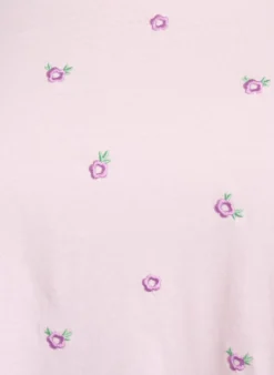 T-Shirt aus Bio-Baumwolle mit aufgestickten Motiven