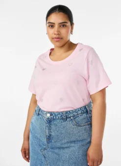 T-Shirt aus Bio-Baumwolle mit Herzen
