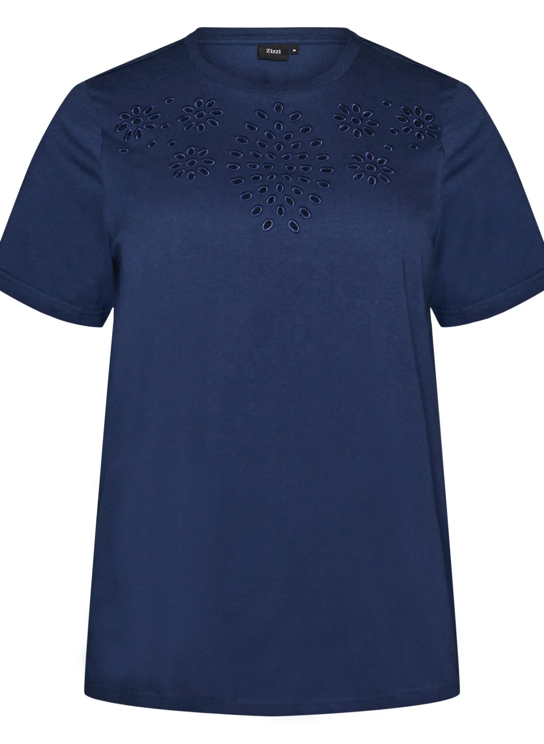 T-Shirt aus Bio-Baumwolle mit Lochstickerei