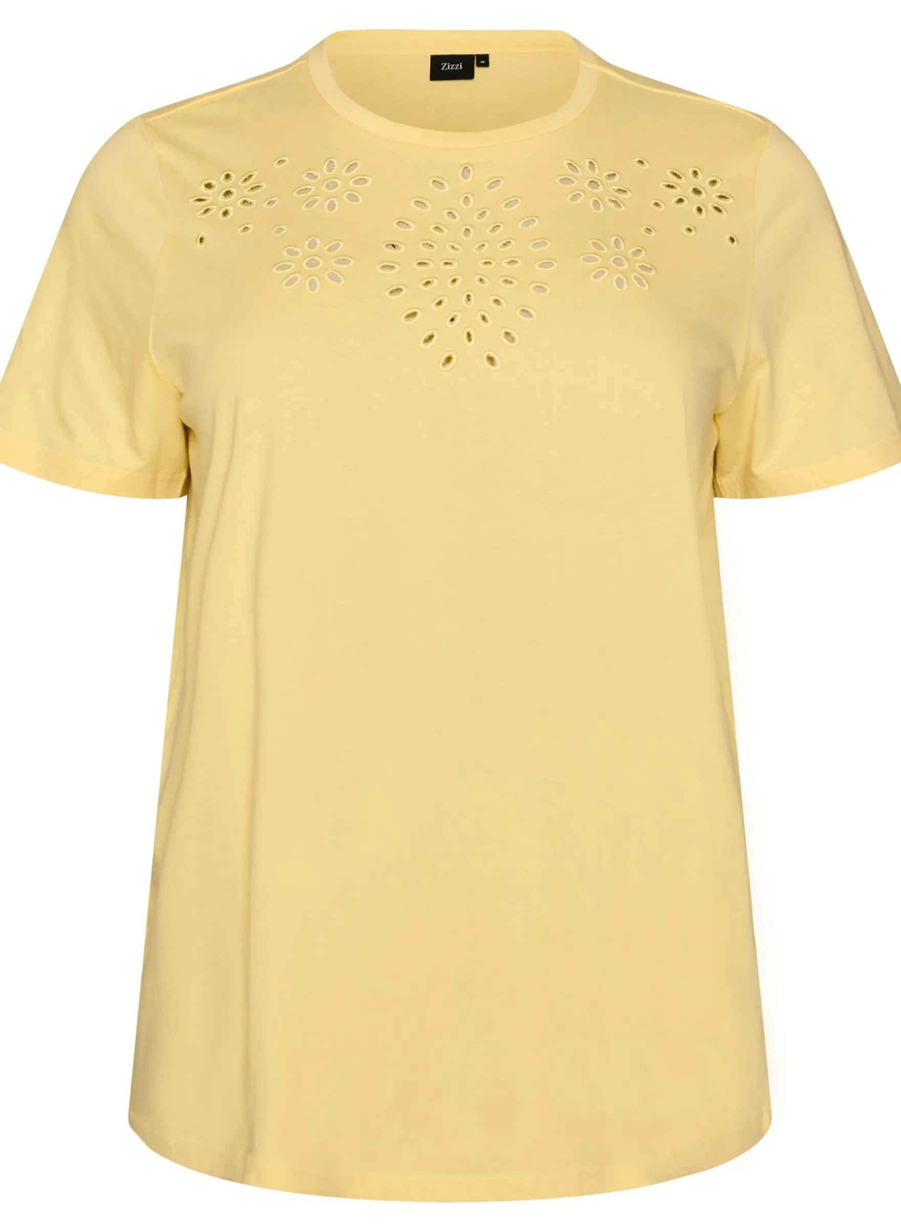 T-Shirt aus Bio-Baumwolle mit Lochstickerei