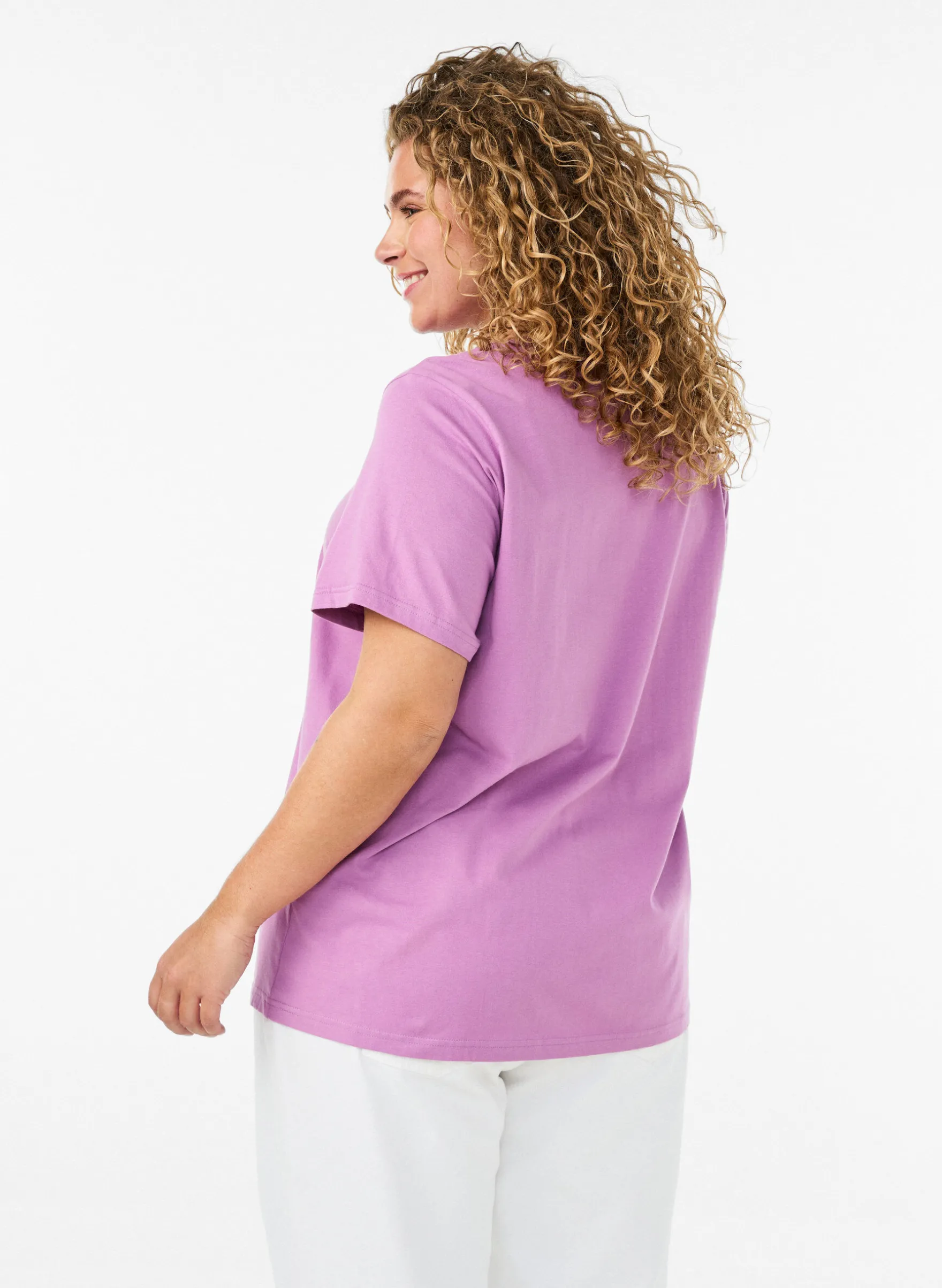 T-Shirt aus Bio-Baumwolle mit Lochstickerei
