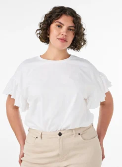 T-Shirt aus Bio-Baumwolle mit Rüschenärmeln