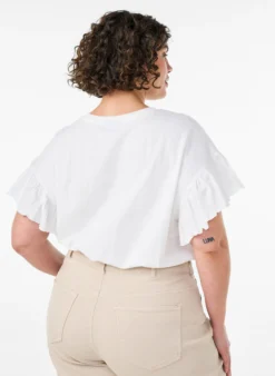 T-Shirt aus Bio-Baumwolle mit Rüschenärmeln
