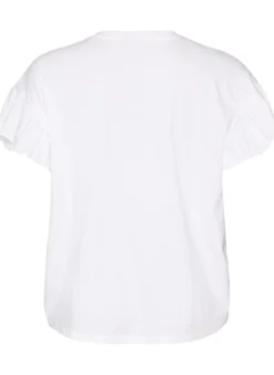 T-Shirt aus Bio-Baumwolle mit Rüschenärmeln
