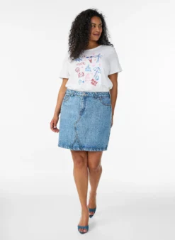 T-Shirt aus Bio-Baumwolle mit Strand-Print