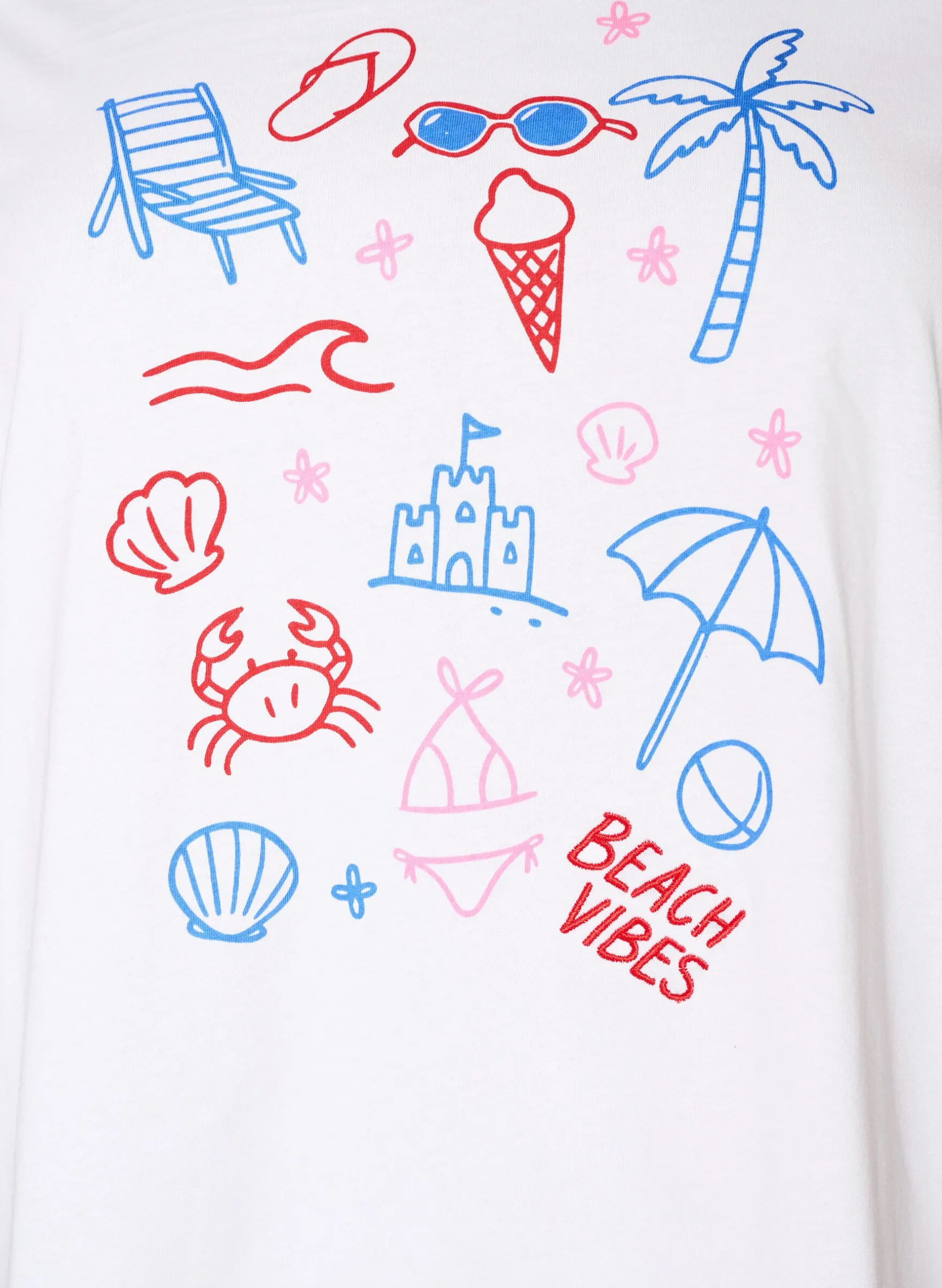 T-Shirt aus Bio-Baumwolle mit Strand-Print