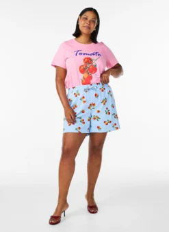 T-Shirt aus Bio-Baumwolle mit Tomaten-Print