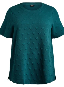 T-Shirt aus geprägtem Baumwolljersey