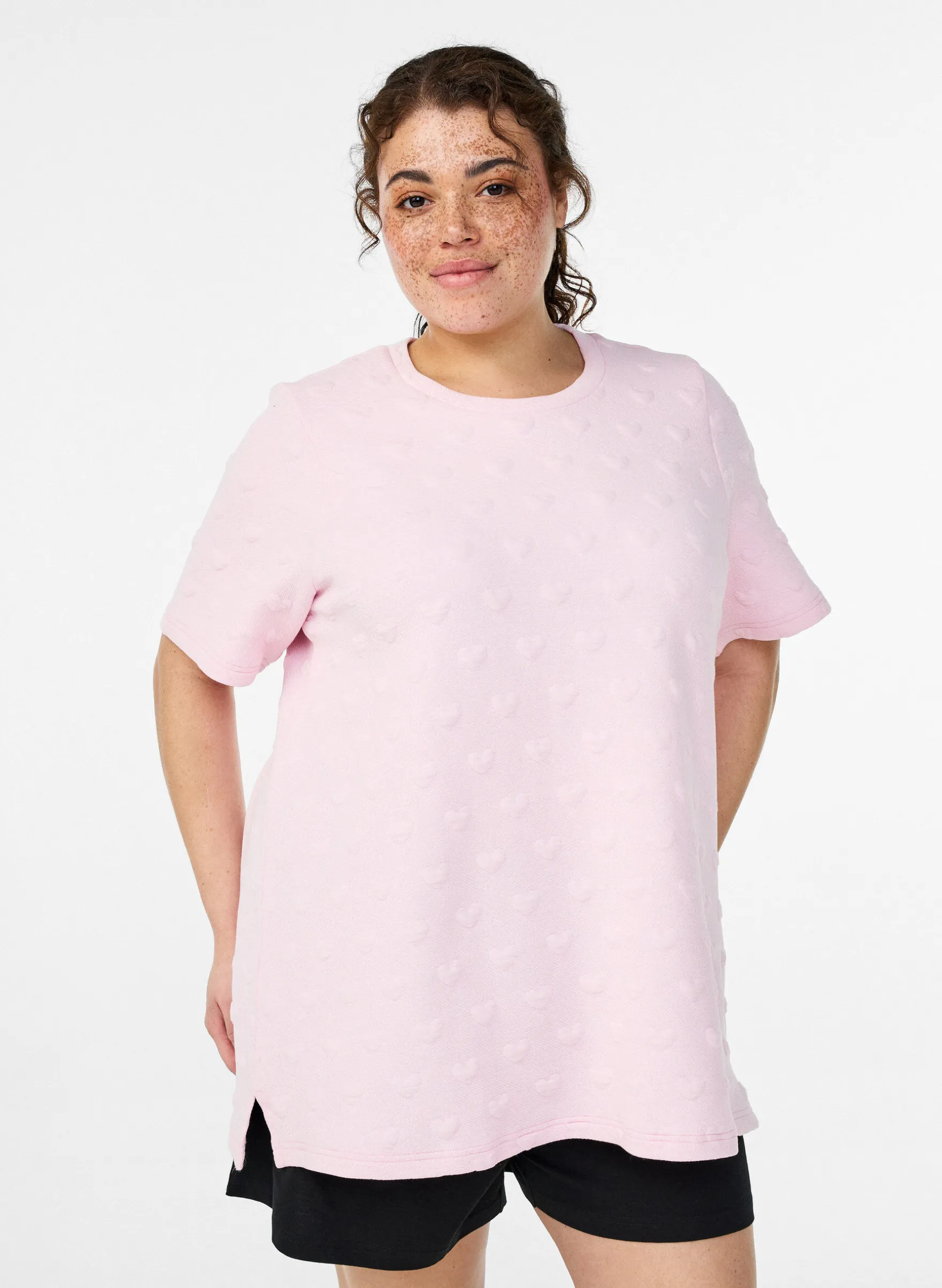 T-Shirt aus geprägtem Baumwolljersey