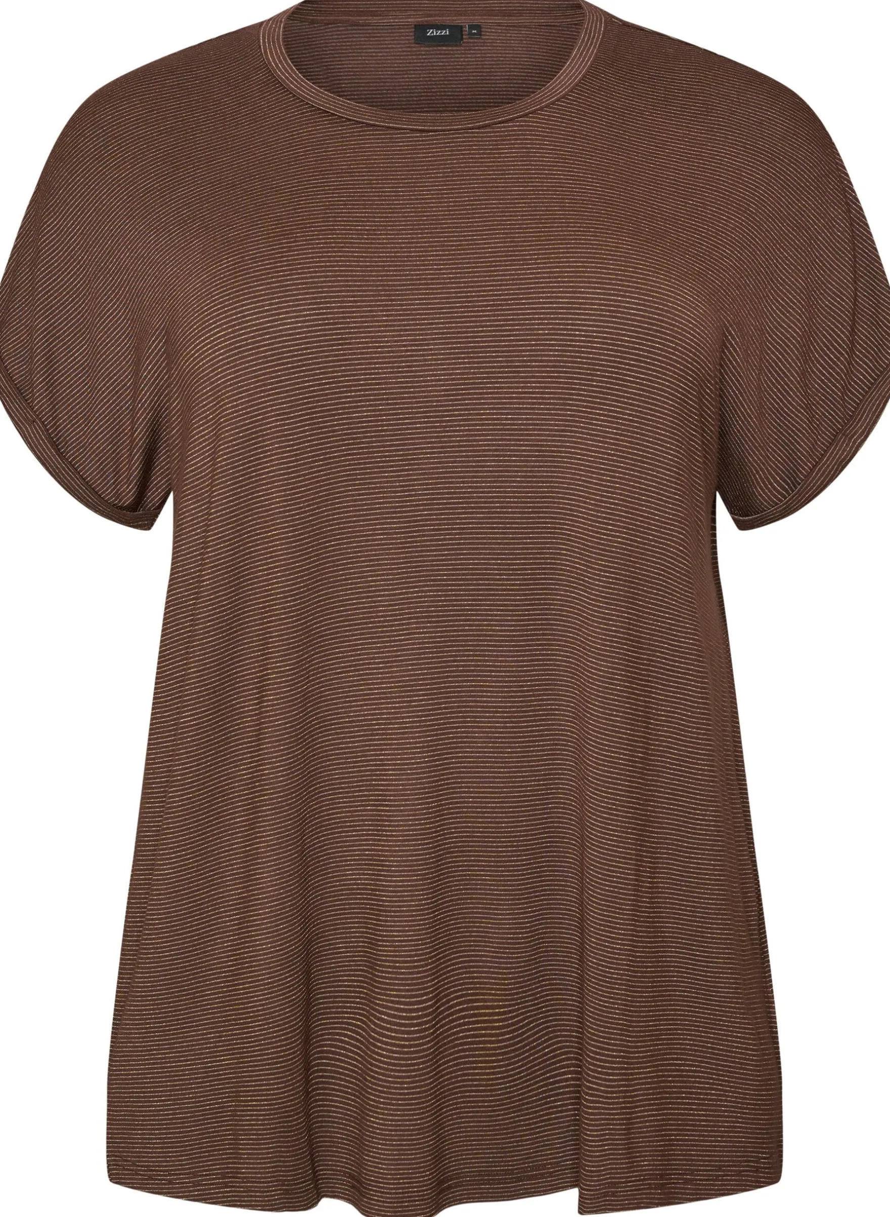 T-Shirt aus Viskose mit Glitzerstreifen