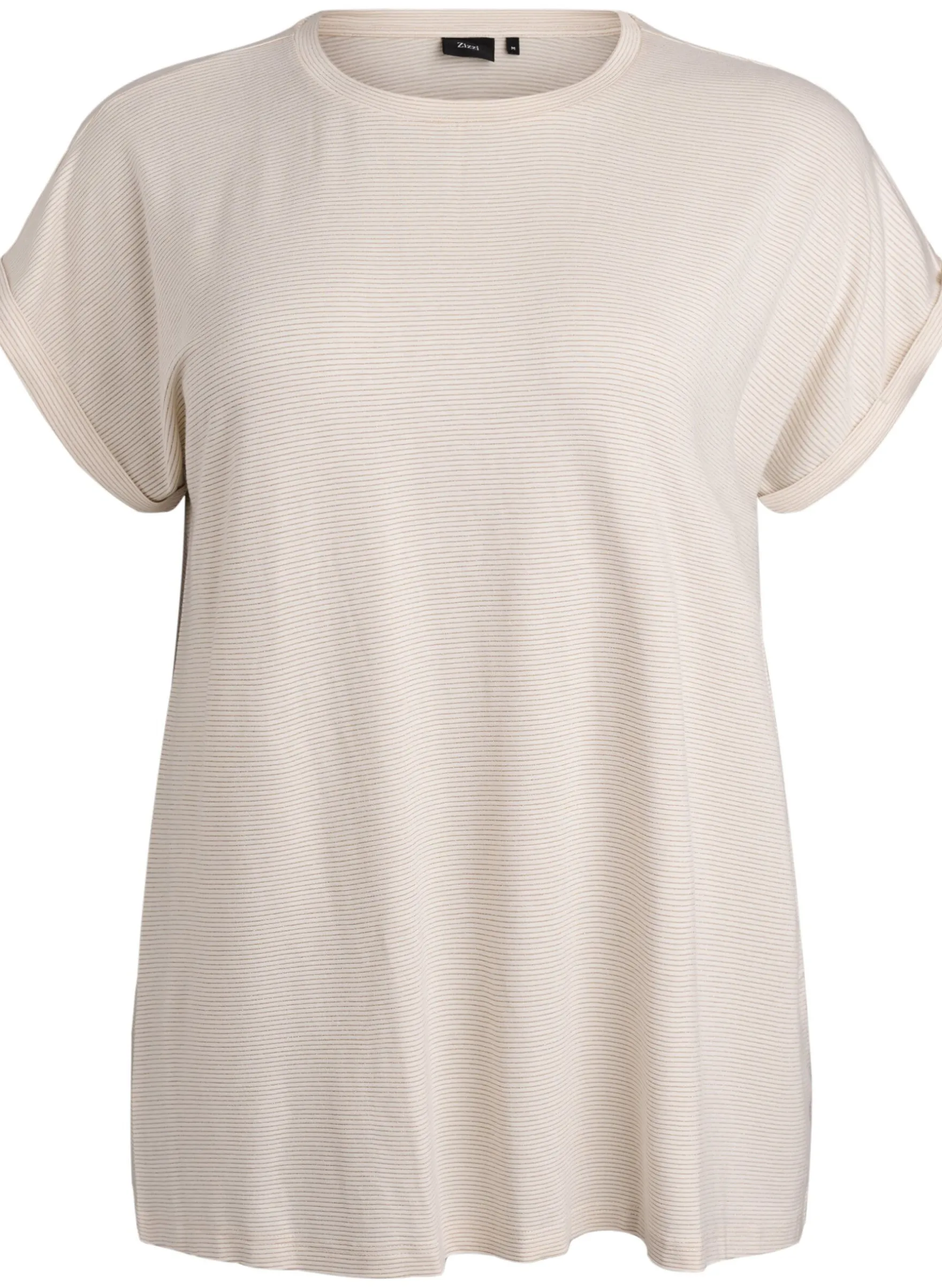 T-Shirt aus Viskose mit Glitzerstreifen