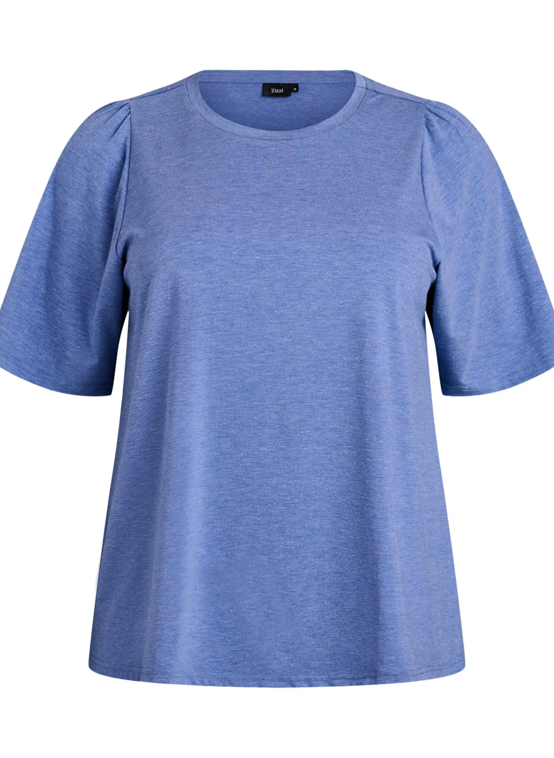 T-Shirt mit Glitzer und kurzen Puffärmeln
