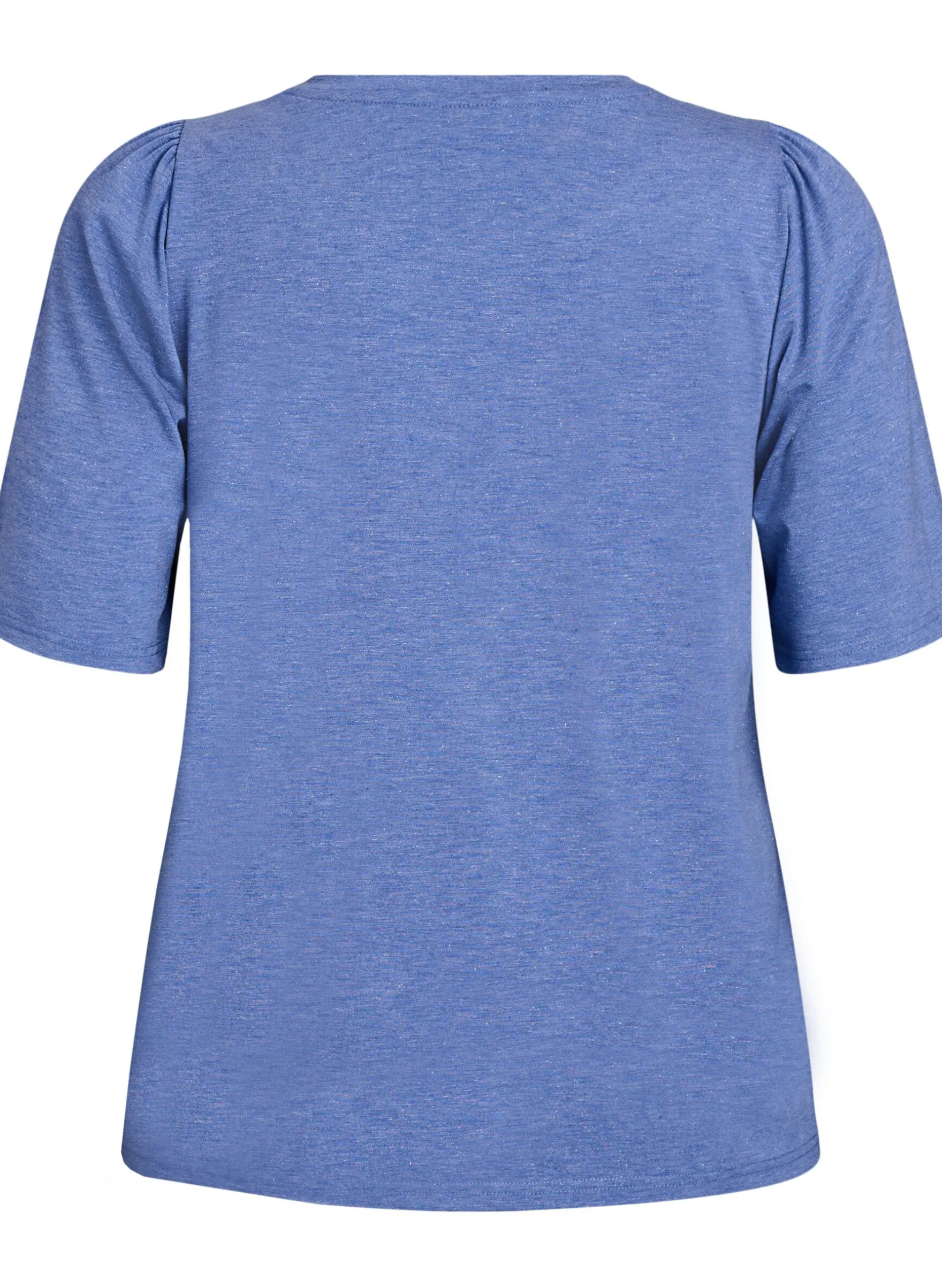 T-Shirt mit Glitzer und kurzen Puffärmeln