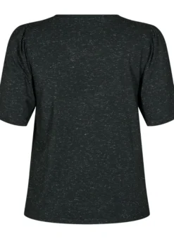 T-Shirt mit Glitzer und kurzen Puffärmeln