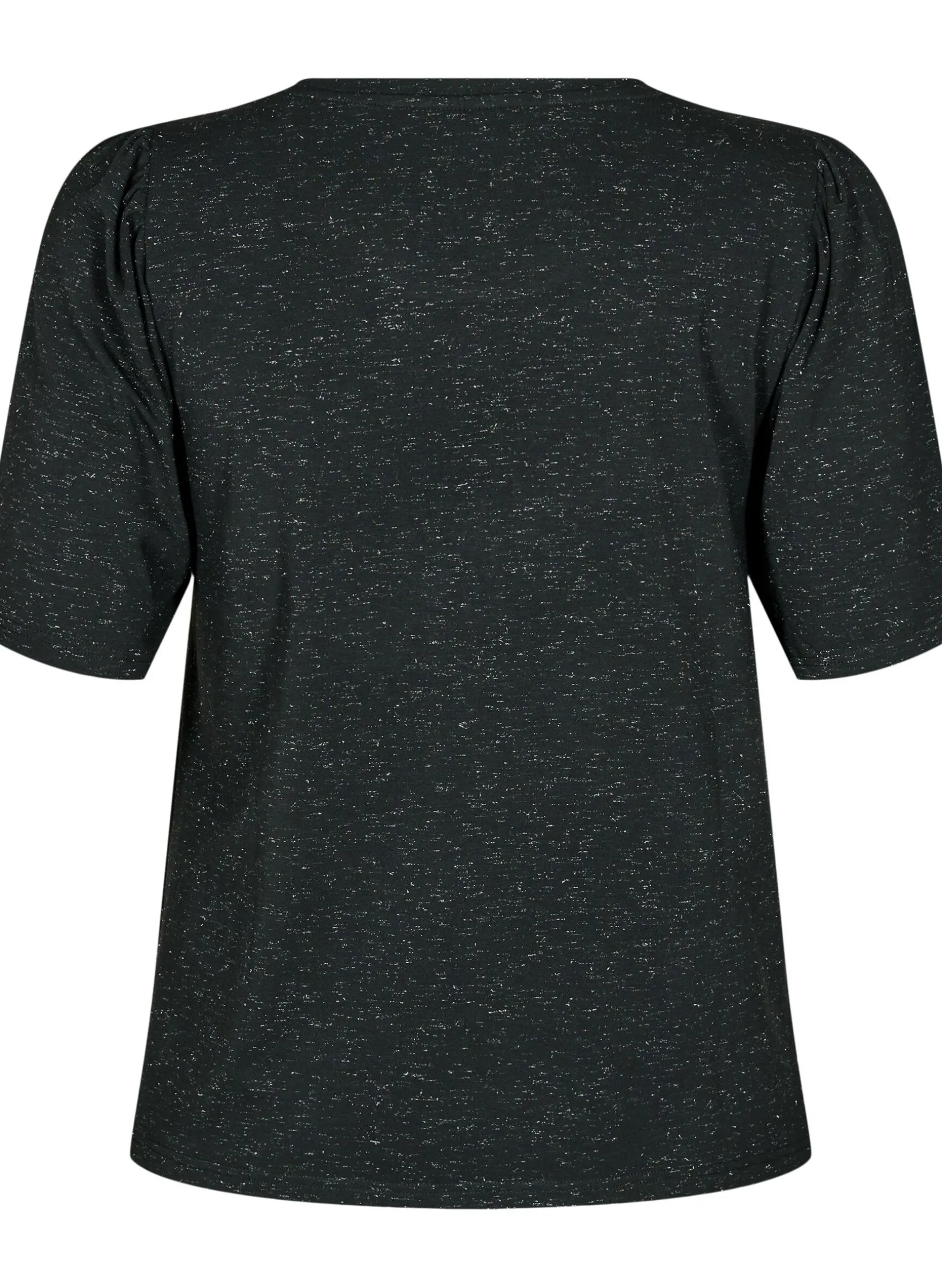 T-Shirt mit Glitzer und kurzen Puffärmeln