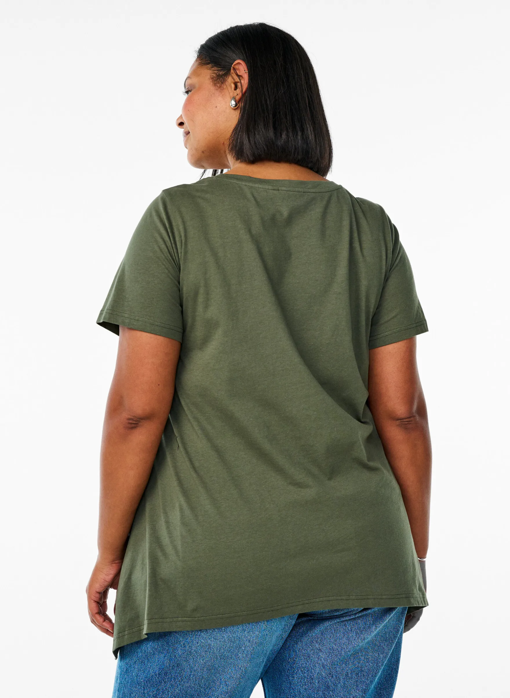 T-Shirt mit Rundhalsausschnitt und A-Linie
