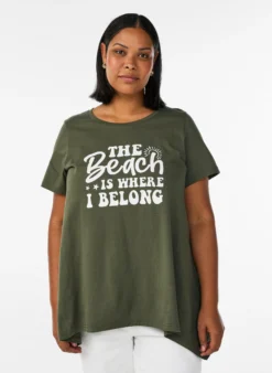 T-Shirt mit Rundhalsausschnitt und A-Linie