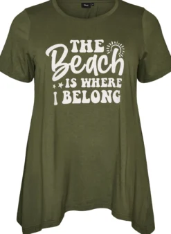 T-Shirt mit Rundhalsausschnitt und A-Linie